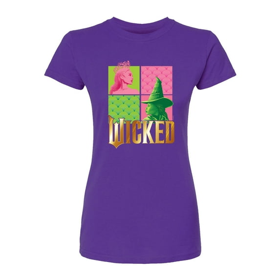 Wicked - Elphaba And Glinda Logo - Juniors Fitted Graphic T-Shirt