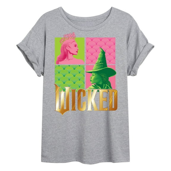 Wicked - Elphaba And Glinda Logo - Women's Oversized Graphic T-Shirt