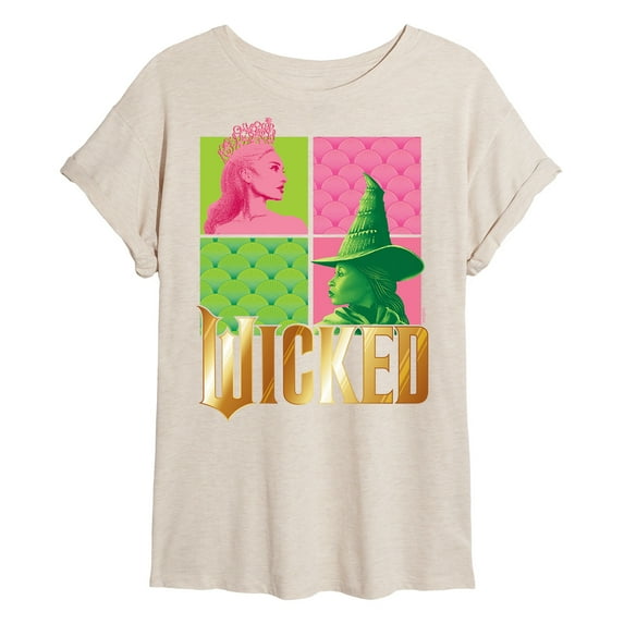 Wicked - Elphaba And Glinda Logo - Women's Oversized Graphic T-Shirt