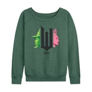 Wicked - Elphaba And Glinda Side Profile - Women's French Terry Pullover Sweatshirt