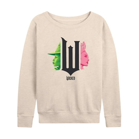 Wicked - Elphaba And Glinda Side Profile - Women's French Terry Pullover Sweatshirt