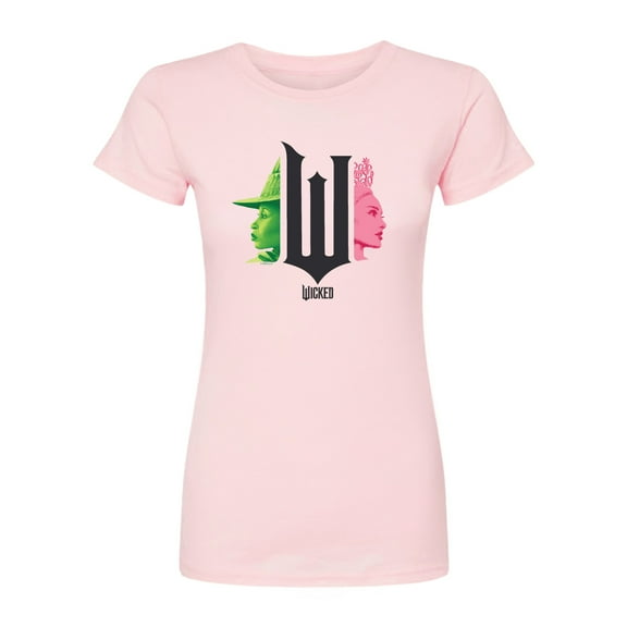 Wicked - Elphaba And Glinda Side Profiles - Juniors Fitted Graphic T-Shirt