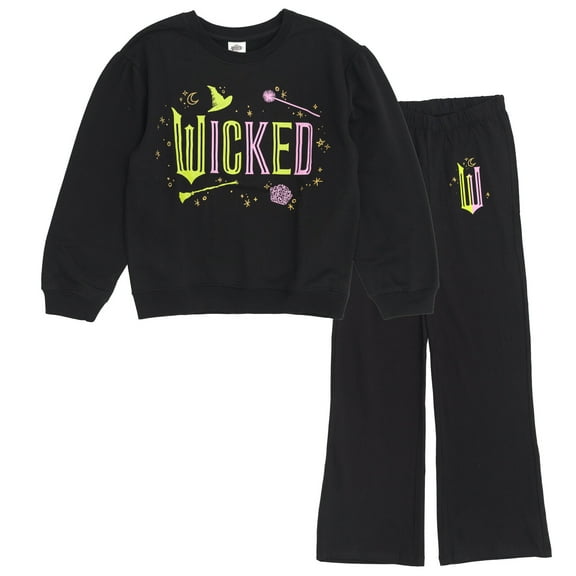 Wicked Elphaba Glinda Fleece Pullover Sweatshirt and Flare Leggings Outfit Set Toddler to Big Kid