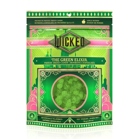 Bubblegum Kids Wicked Elphaba Freeze Dried Candy for Kids, Sour Green Apple Flavor, 1.98 oz, 1-Pack
