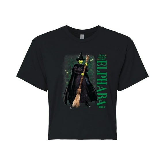 Wicked - Elphaba No One Mourns The Wicked - Juniors Cropped Graphic T-Shirt
