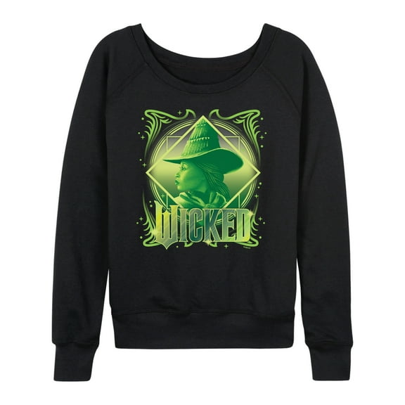 Wicked - Elphaba Portrait Logo - Women's French Terry Pullover Sweatshirt