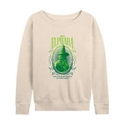 Wicked - Elphaba Wicked Witch of the West Womens Lightweight French Terry Wide Neck Long Sleeve Graphic Shirt