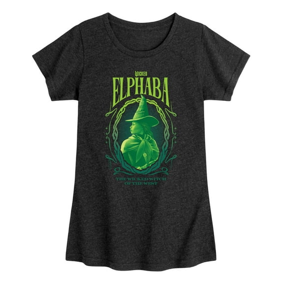 Wicked - Elphaba the Wicked Witch Of the West - Girls Toddler and Youth Fitted Short Sleeve Graphic Tee