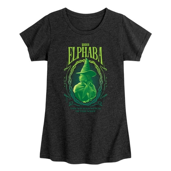 Wicked - Elphaba the Wicked Witch Of the West - Girls Toddler and Youth Fitted Short Sleeve Graphic Tee