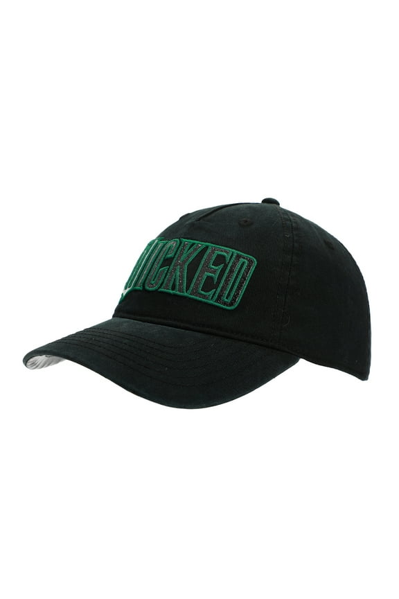 Wicked Glitter Print Logo Women's Black Unstructured Baseball Cap