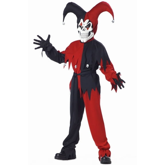 Wicked Evil Jester Child Costume (Red/Black)