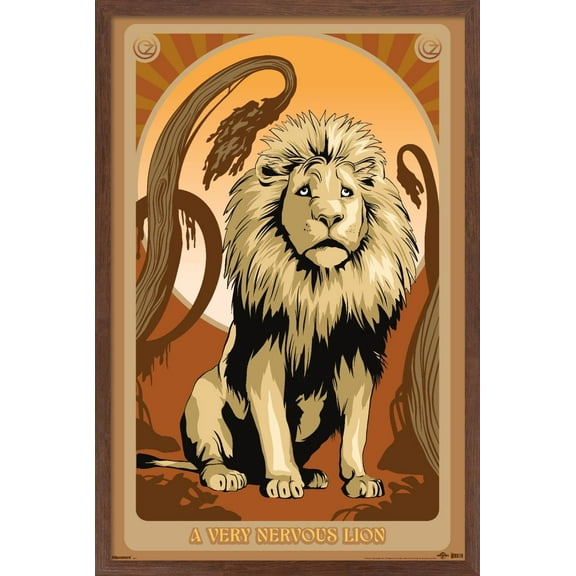 Wicked: For Good (2025) - A Very Nervous Lion Wall Poster, 22.375" x 34" Framed