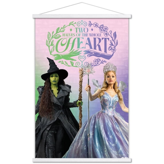 Wicked: For Good (2025) - Two Halves of the Whole Heart Wall Poster with Magnetic Frame, 22.375" x 34"