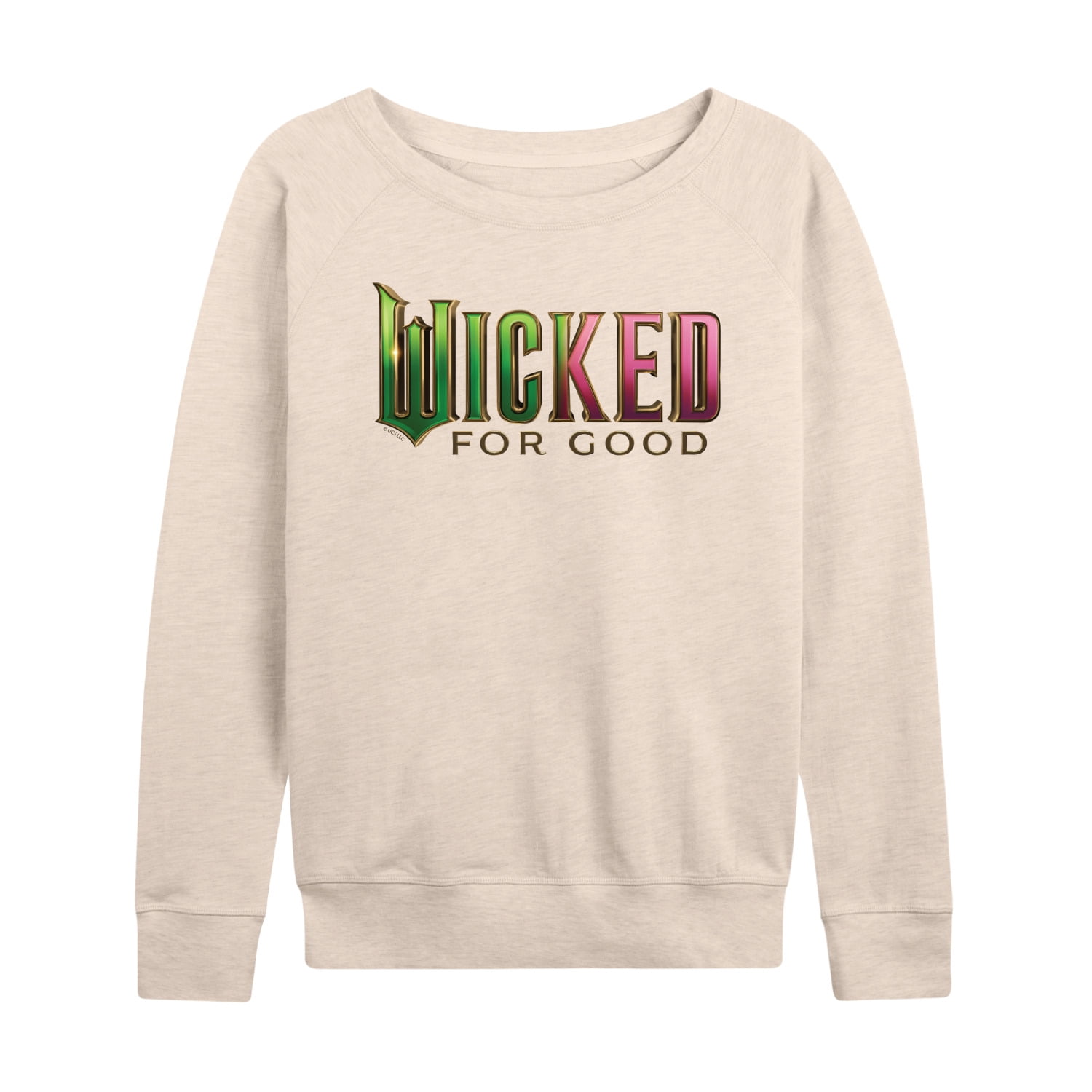 Wicked - For Good Logo Women's Lightweight French Terry Wide Neck Long ...