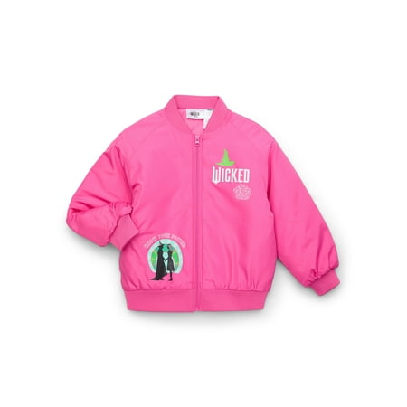 Wicked Girl's Ruched Bomber Jacket, Pink, Sizes 4-17