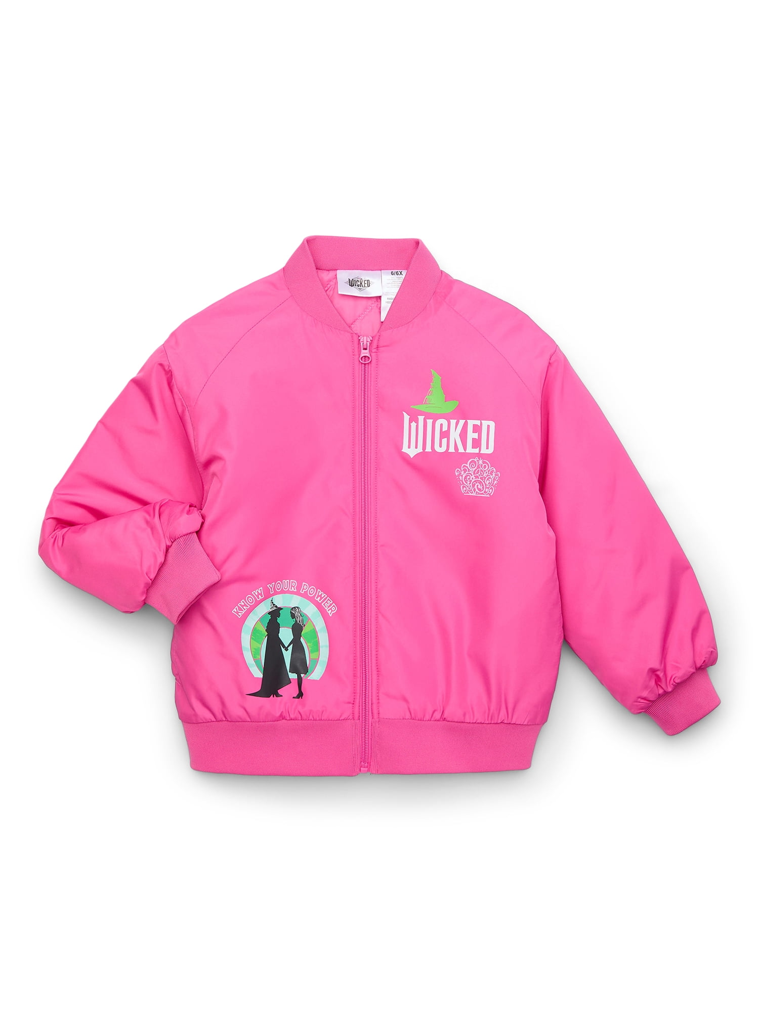Wicked Girl's Ruched Bomber Jacket, Pink, Sizes 4-18 - Walmart.com
