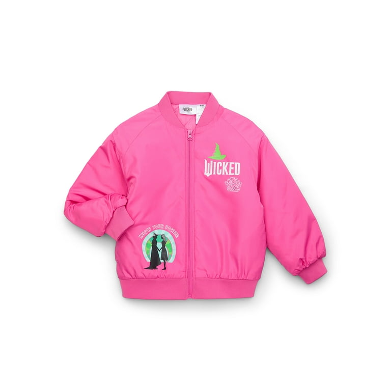 Wicked Girl's Ruched Bomber Jacket, Pink, Sizes 4-18 - Walmart.com