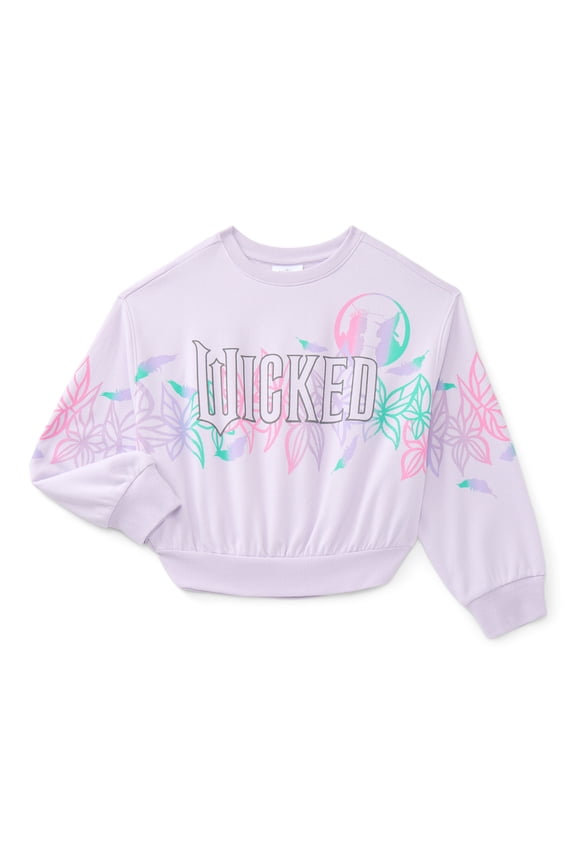 Wicked Girls Graphic Fleece Crew Pullover, Sizes 4-16