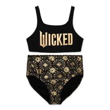 Wicked Girls Metallic Print Bikini Swimsuit with UPF50+, 2-Piece, Sizes S-XL