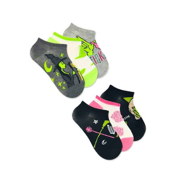 Wicked Girls No-Show Socks, 6-Pack, Sizes S-L