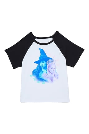 Wicked Girls Two Halves Raglan Graphic Tee with Short Sleeves, Sizes 4-16