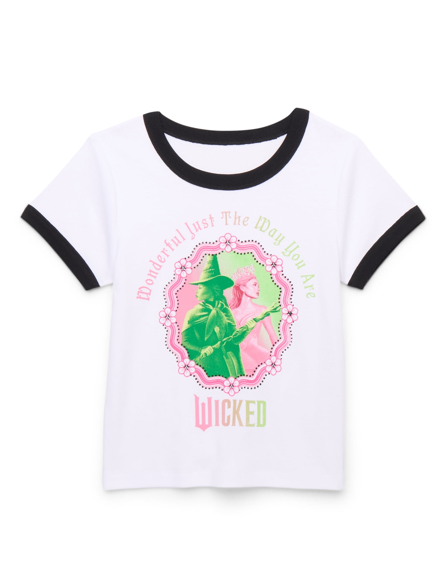 Wicked Girls Short Sleeve Ringer Graphic Tee, Sizes 4-16