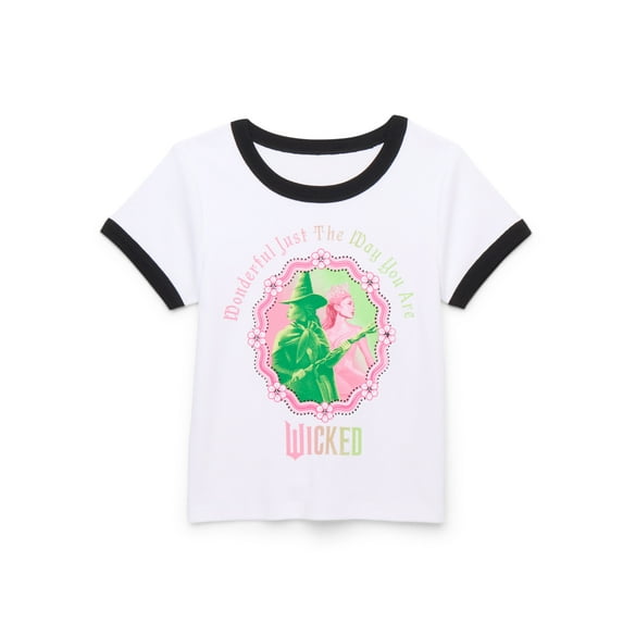 Wicked Girls Short Sleeve Ringer Graphic Tee, Sizes 4-16