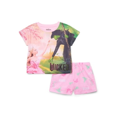 Wicked Girls' Tee and Shorts Pajama Set, 2-Piece, Sizes 4-12