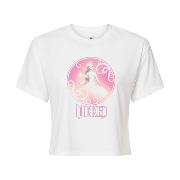 Wicked - Glinda Circle - Juniors Cropped Graphic T-Shirt