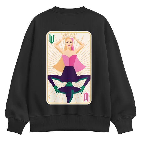 Wicked - Glinda & Elfie Playing Card Oversized Fleece Crew Sweatshirt