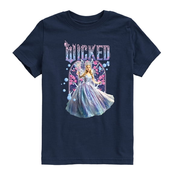 Wicked - Glinda Fun Florals - Youth Short Sleeve Graphic T-Shirt