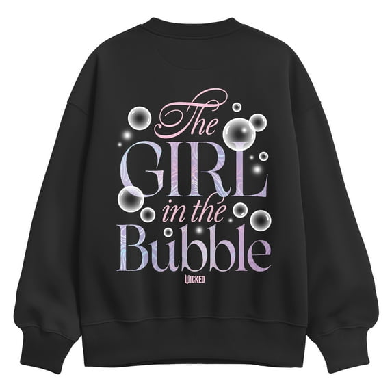 Wicked - Glinda Girl In The Bubble - Ladies Oversized Fleece Crew Sweatshirt