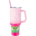 thumbnail image 1 of Silver Buffalo Wicked Glinda Pink Perfection Ombre Stainless Steel Tumbler with Handle and Straw, Fits in Standard Cup Holder, 40 Ounces, 1 of 7