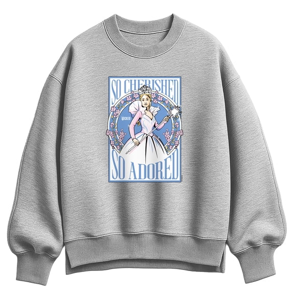 Wicked - Glinda Poster - Ladies Oversized Fleece Crew Sweatshirt
