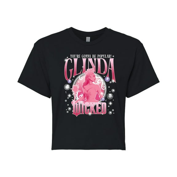 Wicked - Glinda You're Gonna Be Popular - Juniors Cropped Graphic T-Shirt