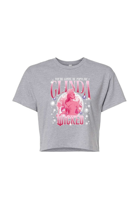 - Glinda You're Gonna Be Popular - Juniors Cropped Graphic T-Shirt