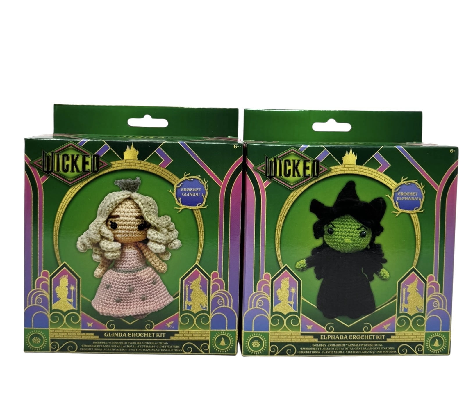 Wicked Glinda and Elphaba Crochet Kits, Includes Yarn, Hook, & Instructions