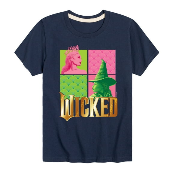 Wicked - Glinda and Elphaba Logo - Boys Toddler and Youth Short Sleeve Graphic Tee