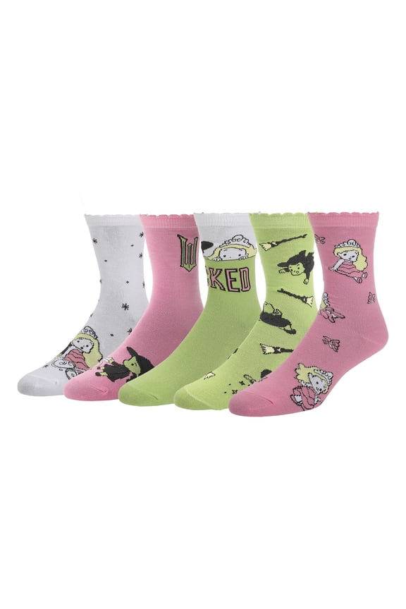 Wicked Glinda and Elphaba Womens Casual Crew Socks 4 Pack