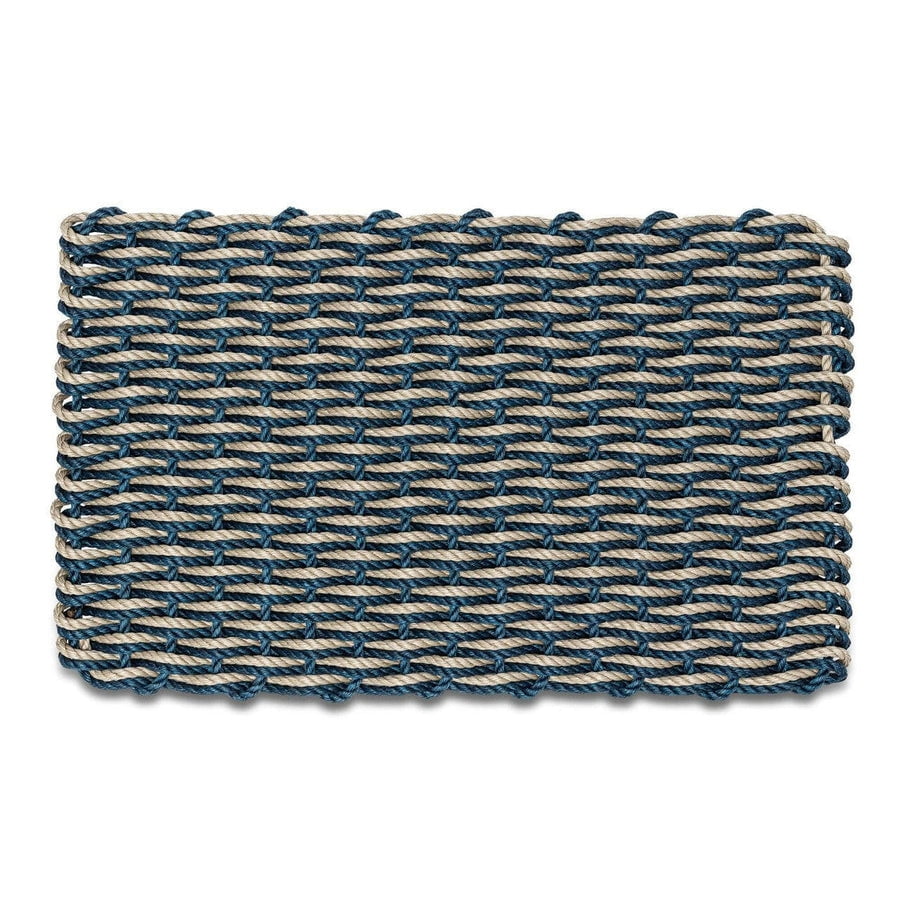 Navy and Dark Tan Polypropylene Outdoor Nautical Rope Doormat 18" x 30"