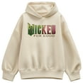 thumbnail image 1 of Wicked - Green To Pink   Logo - Ladies Oversized Fleece Hoodie Sweatshirt, 1 of 3