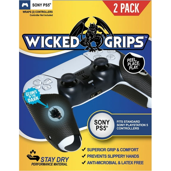 Wicked-Grips High Performance Controller Grips for Sony PlayStation 5 - PRO 2 Pack - Non-Retail Polybag