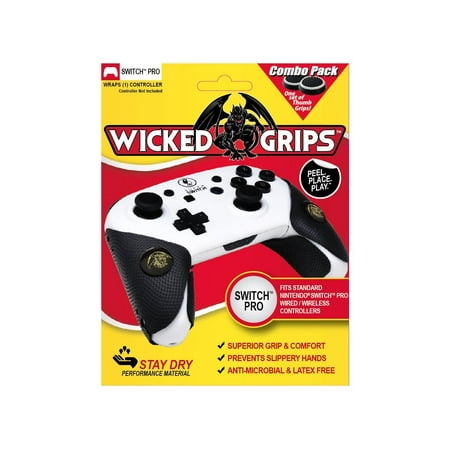 Wicked-Grips™ Nintendo Switch Pro / High Performance Controller Grips - Retail w/ Thumb Grips Combo (Controller NOT Included)