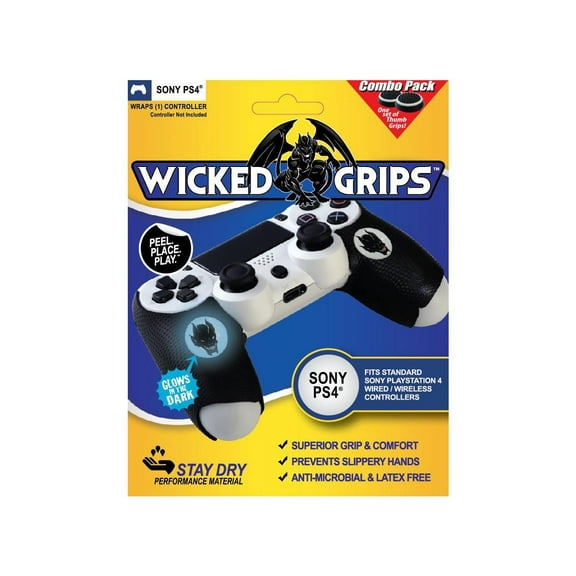 Wicked-Grips PS4 / High Performance Controller Grips for Sony PlayStation 4 - Retail Thumb Grips Combo (Controller NOT Included)