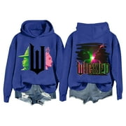 FFNMZC Wicked Hoodie Trendy Red Graphic Hoodie for Women Stylish Casual Wear with Unique Print, Soft Fabric, Perfect for All Seasons Blue S