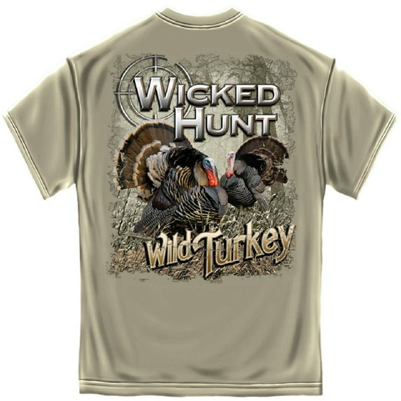 Wicked Hunt Wild Turkey Hunting T-Shirt by , Light Gray