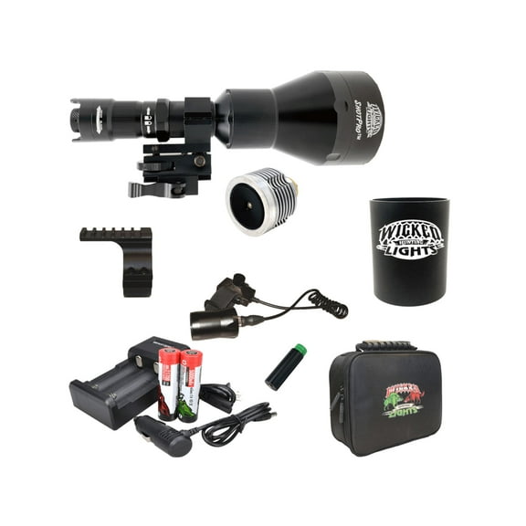 Wicked Hunting Lights ShotPro 850nm Infrared Ultra-Max LED Extreme Range Night Hunting Light Kit, Black