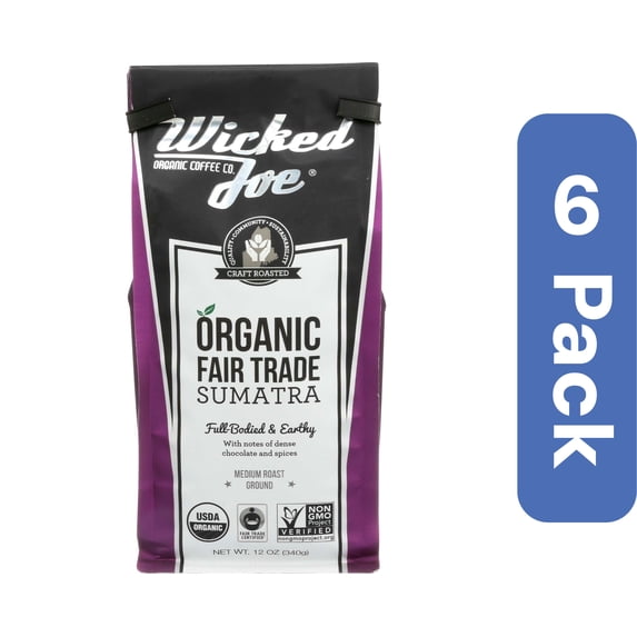 Wicked Joe Coffee Sumatra Ground 12 oz (Pack Of 6)