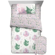 Wicked Kids Pink and Green 6 Piece Reversible Comforter, Bed in a Bag, Full