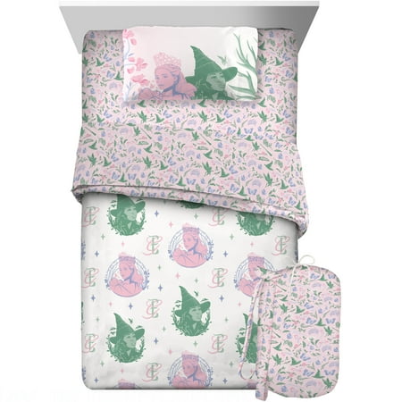 Wicked Kids Pink and Green 6 Piece Reversible Comforter, Bed in a Bag, Full
